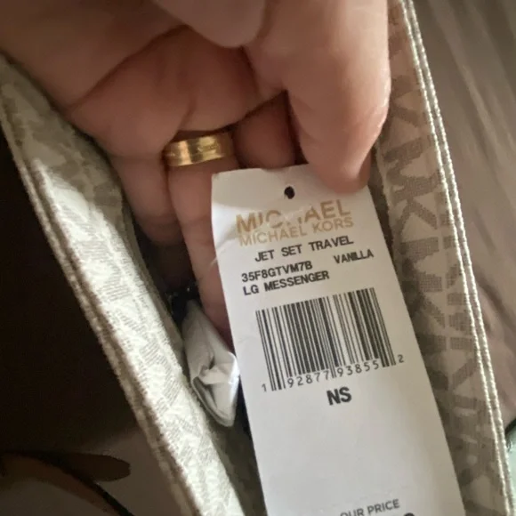 Michael Kors Beige Logo Crossbody Bag with Brown Strap - Picture 8 of 10